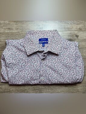 Apt. 9 Men's White Shirt with Pink Micro-Print
